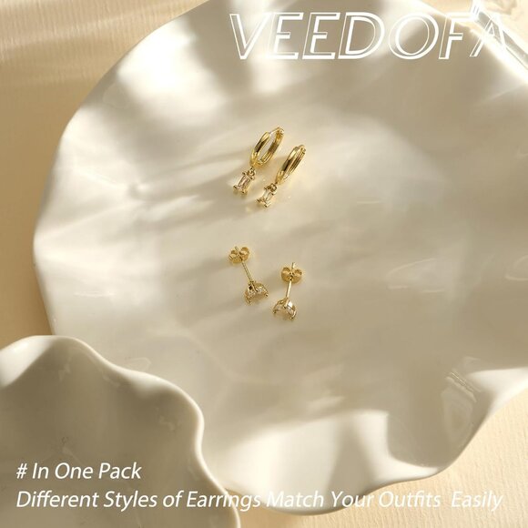 🆕 Women Gold Small Hoop Earrings Trendy Chunky Multiple Piercing Jewelry Gift - Picture 6 of 7